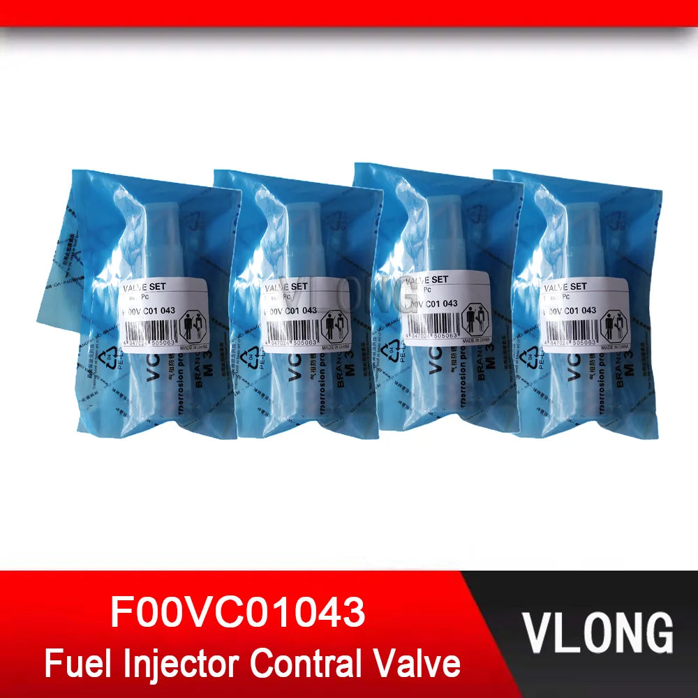 4PCS F00VC01043 Common Rail Valve For 525 2.5D 00-04 Excavator Diesel Fuel Injector 0445110039 0445110047 0445110048 0445110266