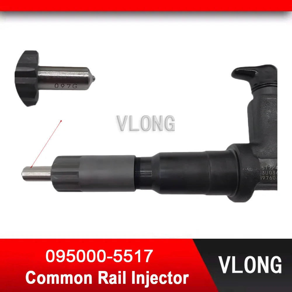 095000-5517 Common Rail Injector For Hitachi ZX40-7 Excavator Isuzu 6WG1 Diesel Engine Fuel Injector 095000-4158 8-97603415-8