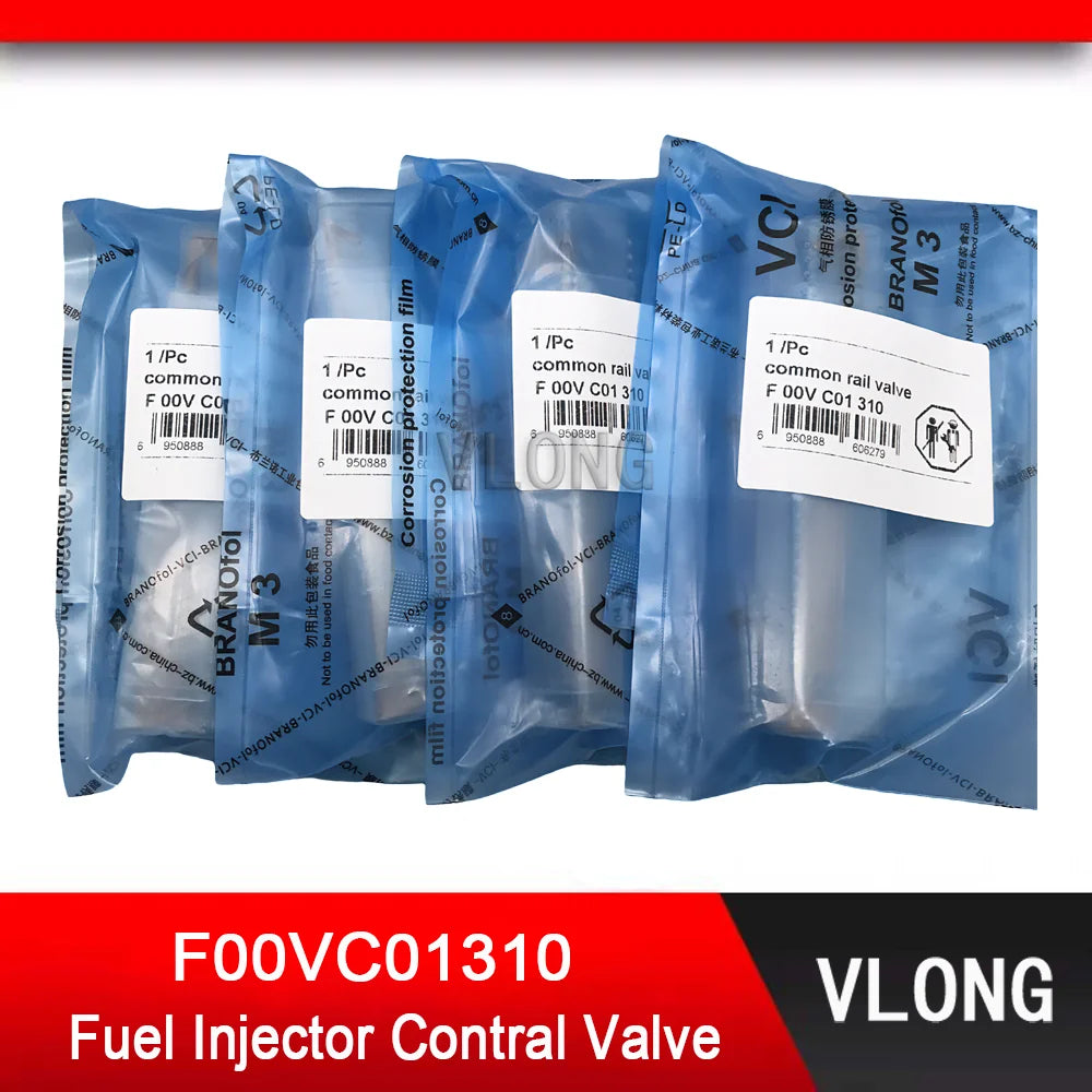 4PCS F00VC01310 New Common Rail Control Valve Set For BMW 740d E65 Engine 398d1 Fuel Injector 0445110080 0445110122 0445110131