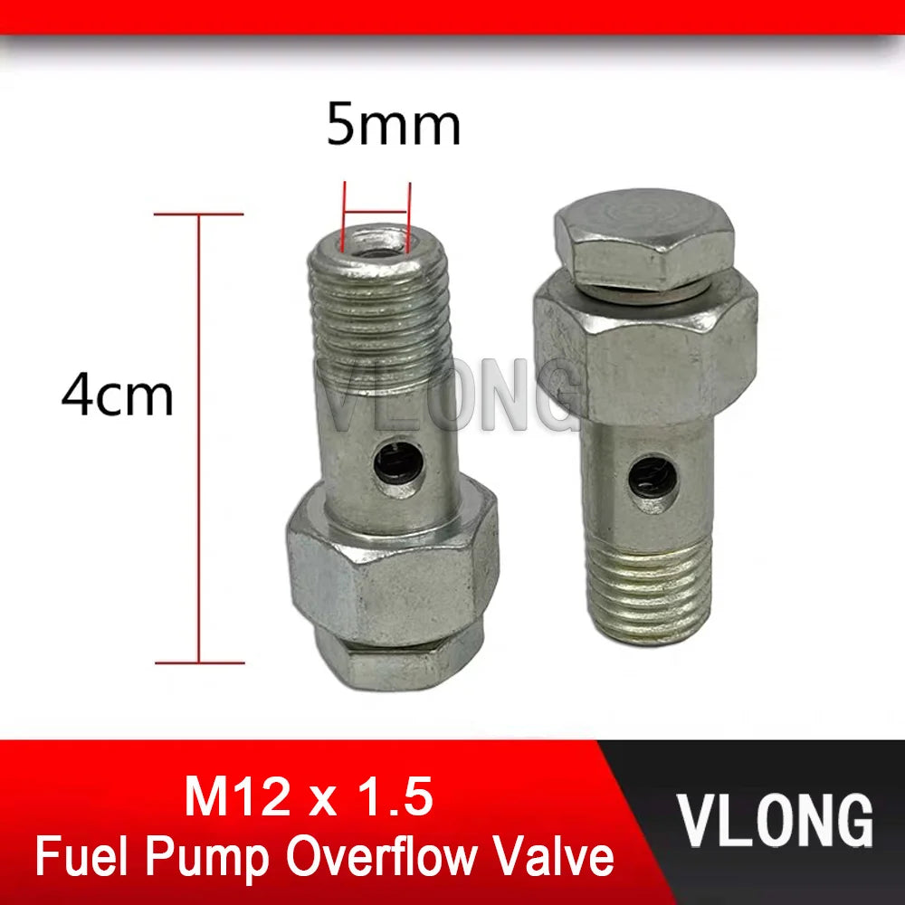 1PCS New M12 Overflow Valve Oil Return Screw Diesel Fuel Pump Oil Return Valve For LiaoNing XinFeng Oil Pump Overflow Valve 12MM