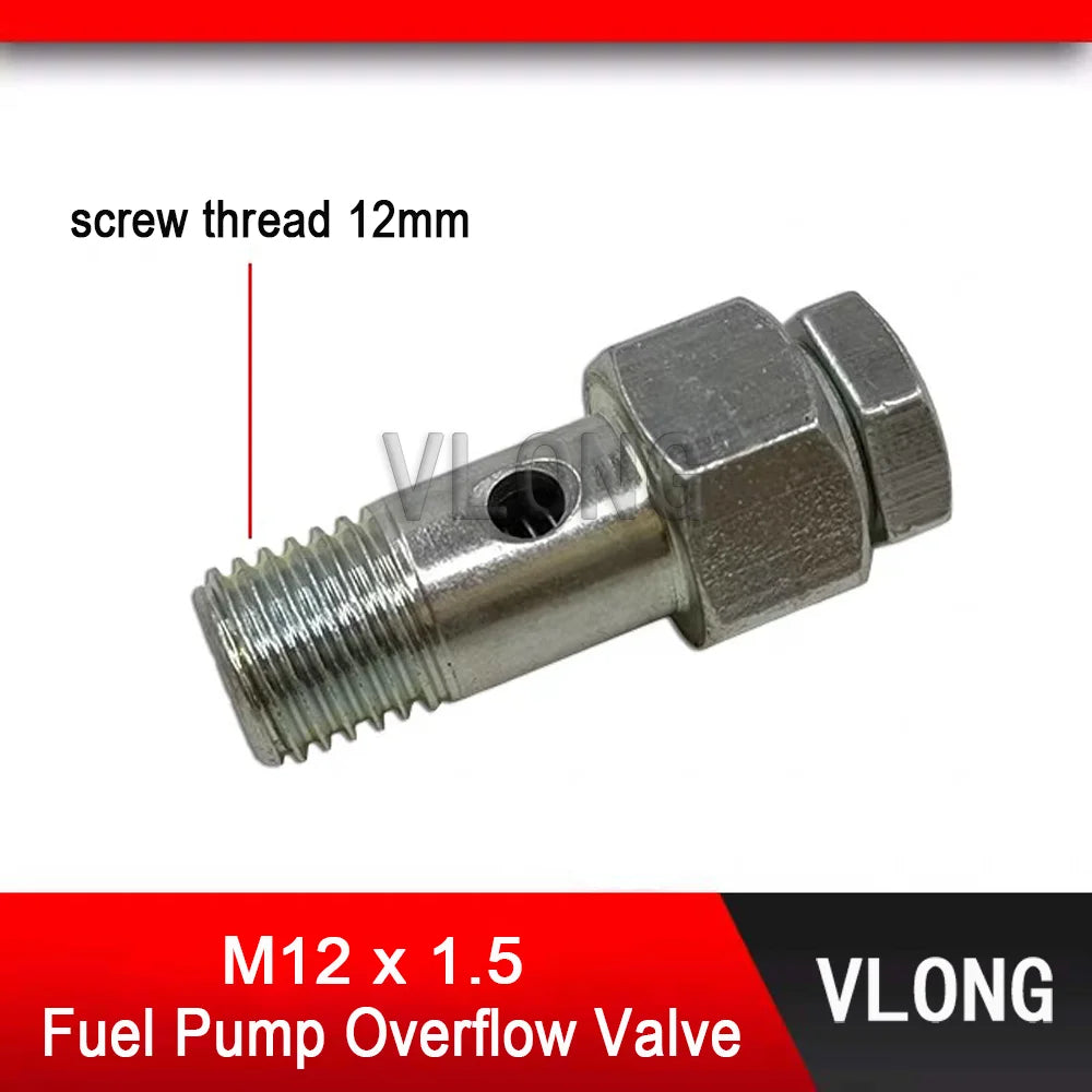 1PCS New M12 Overflow Valve Oil Return Screw Diesel Fuel Pump Oil Return Valve For LiaoNing XinFeng Oil Pump Overflow Valve 12MM