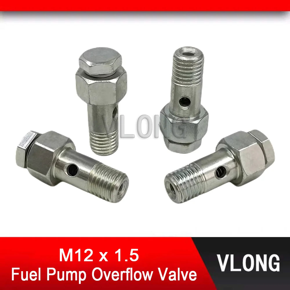 1PCS New M12 Overflow Valve Oil Return Screw Diesel Fuel Pump Oil Return Valve For LiaoNing XinFeng Oil Pump Overflow Valve 12MM